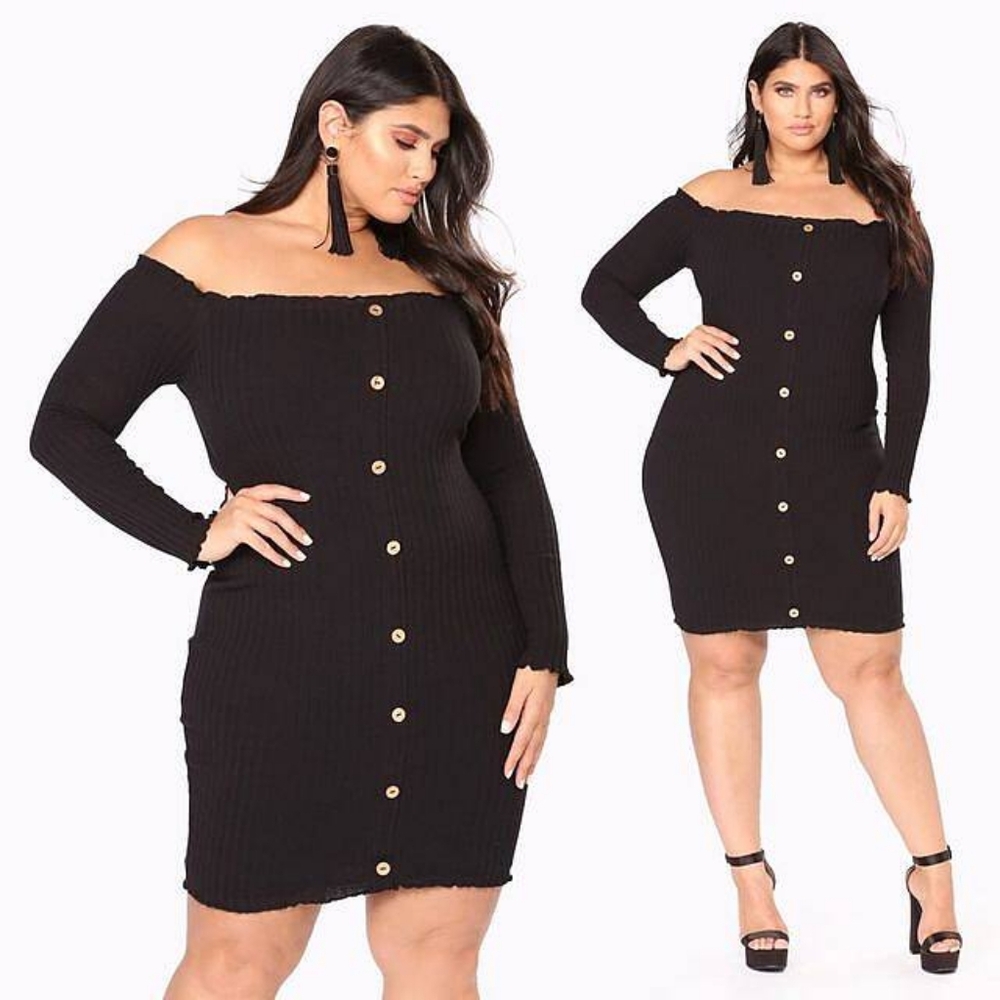 Fashion Nova Jacklyn Off Shoulder Midi Dress - Brown